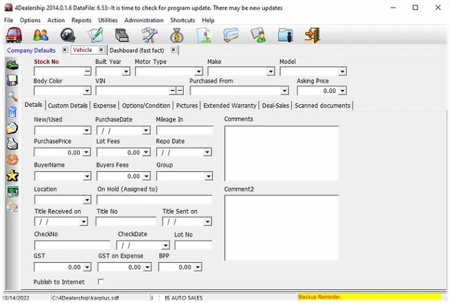 car lot dealership software