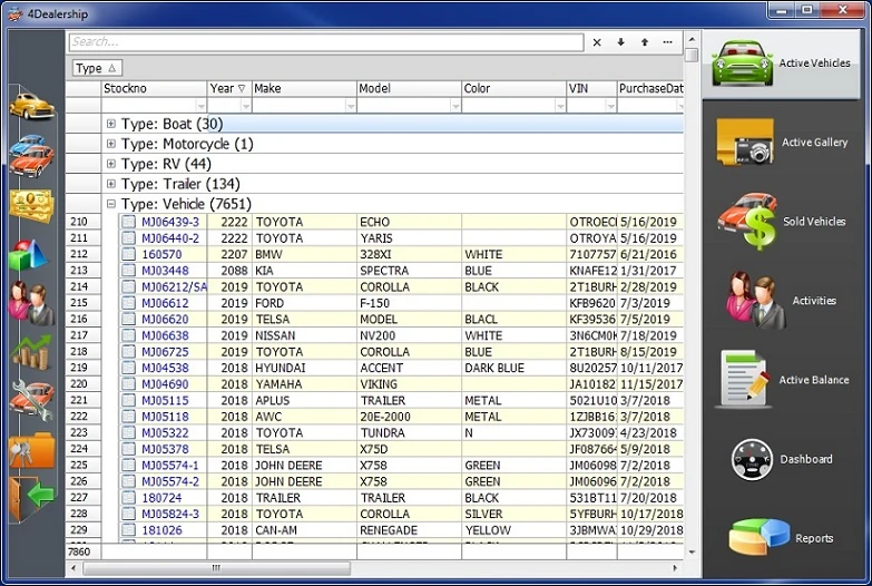 Boat RV Trailer inventory management solution